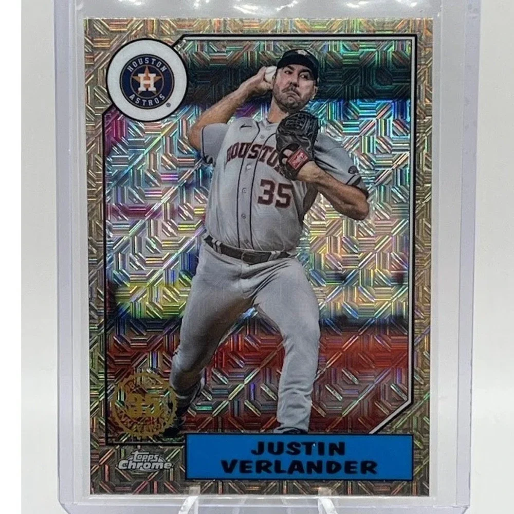 Justin Verlander Silver Pack Mojo Refractor 2022 Topps Chrome Houston Astros